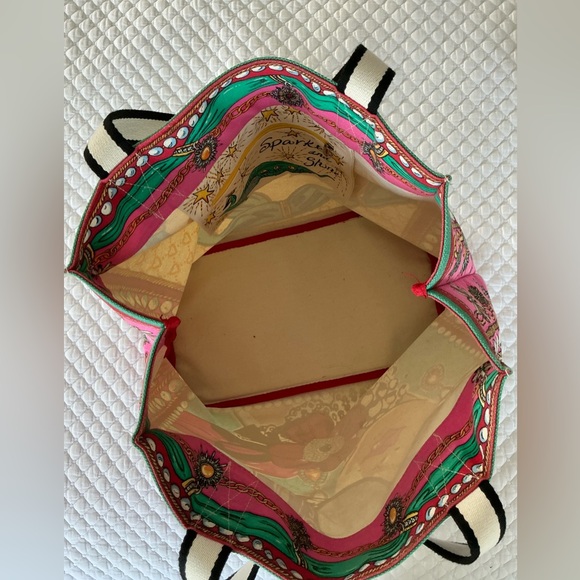 Brighton Blue and Pink Artistic Tote Bag - Picture 5 of 16